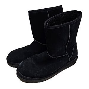 Koolaburra by UGG Koola Short Boot Black Suede Sherpa Lined Womens Size 7